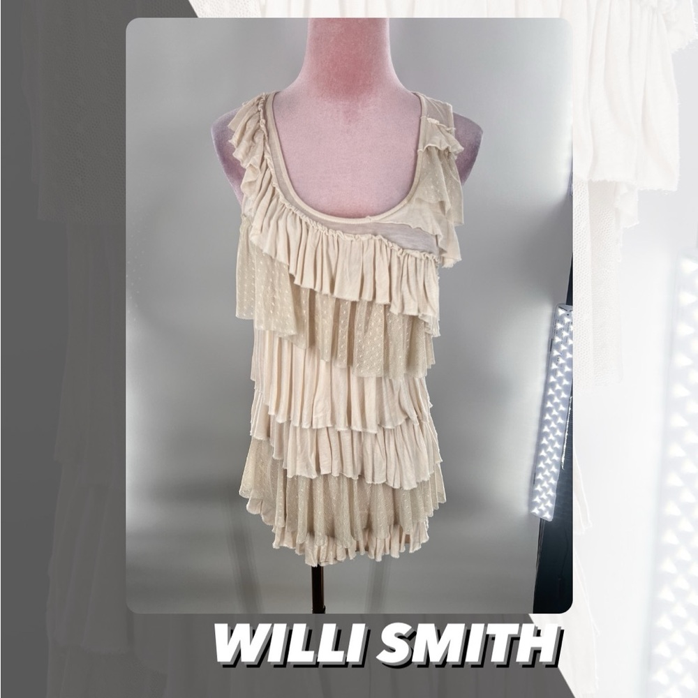EUC Willi Smith Ruffled Front Tank Top